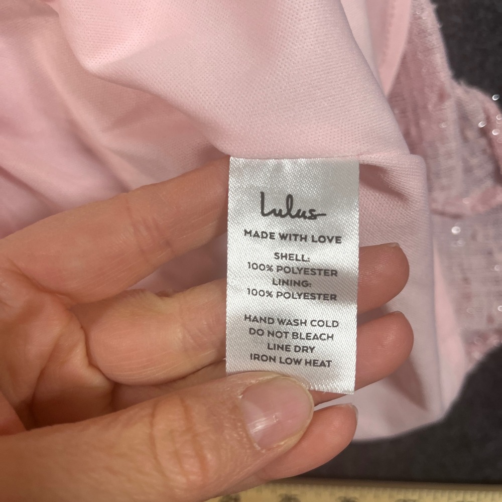 Lulus Pop the Bubbly Pink Preppy Tweed Mini Shift Party Dress Light Pink Sz L - Picture 13 of 14